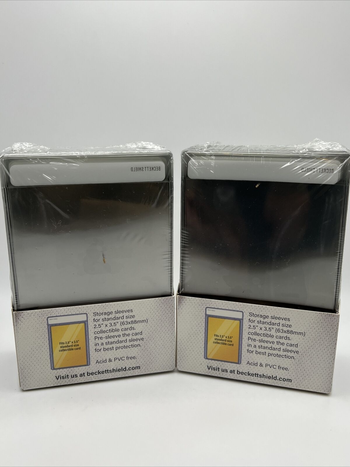 Beckett Shield Standard Size Semi-Rigid Sleeves 2 Packs of 50, 100 Total