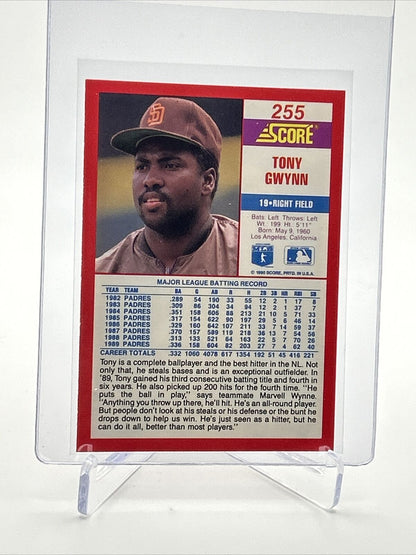 1990 Score Tony Gwynn Baseball Card #255 Mint FREE SHIPPING