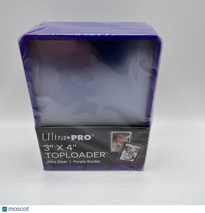 Ultra Pro 3X4 PURPLE BORDER Toploaders 35pt 1 Pack of 25 Standard Sized Cards