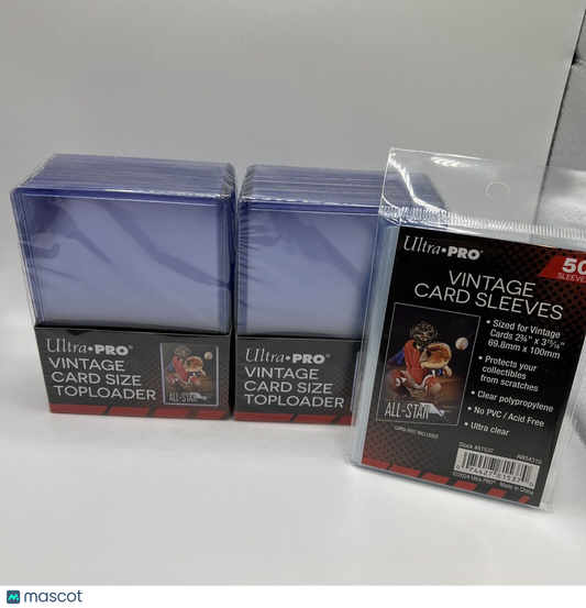 Ultra Pro Toploaders 35pt 2 Packs of 25 for VINTAGE SIZED Cards And Sleeves