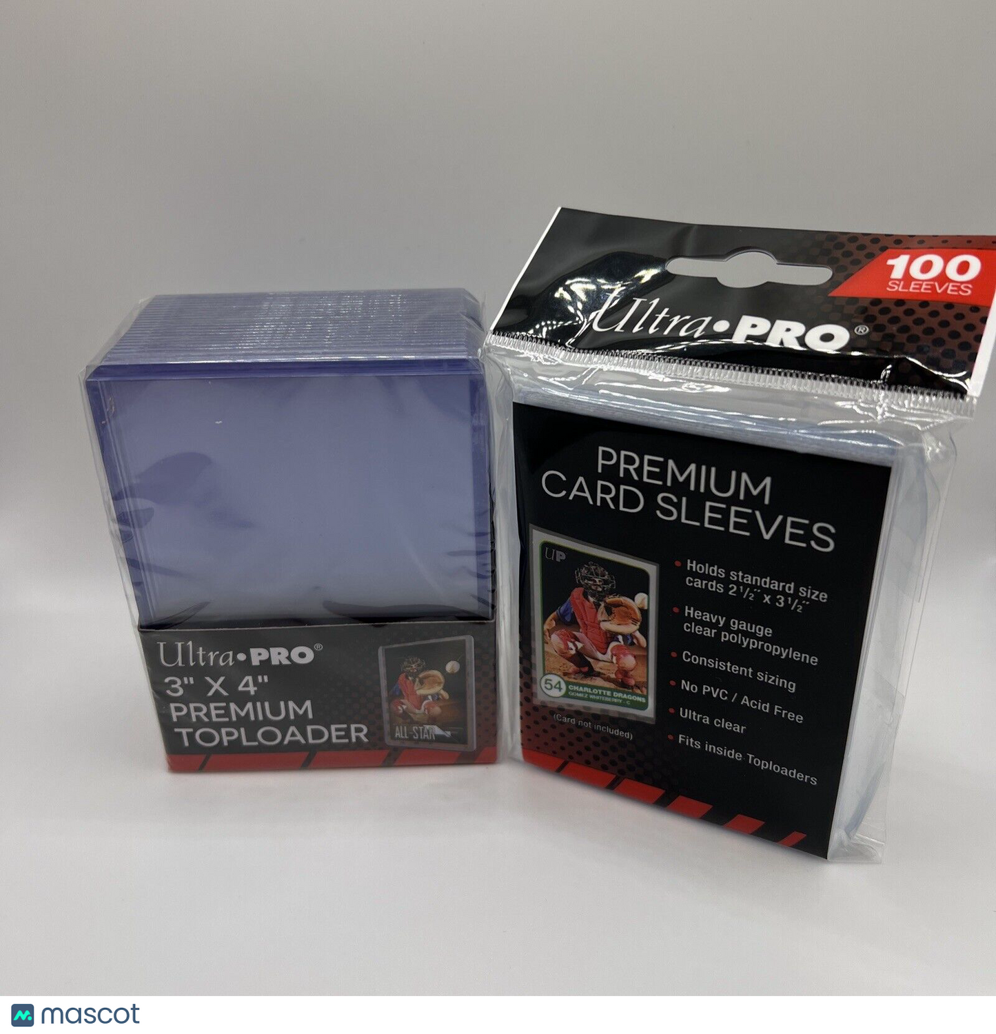 Ultra Pro 3X4 PREMIUM Toploaders 35pt 1 Pack of 25 and 100 PREMIUM soft sleeves