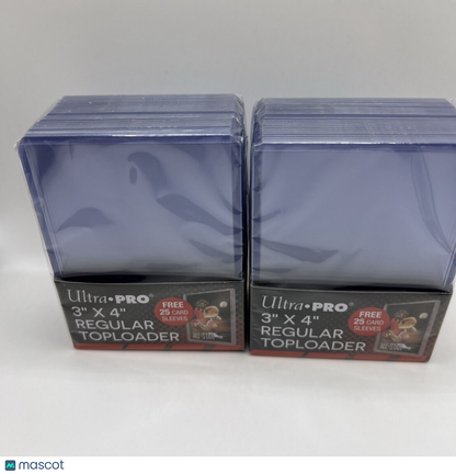 Ultra Pro 3X4 Regular Toploaders 35pt 2 Packs of 25 WITH Card Sleeves included