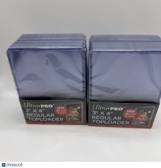 Ultra Pro 3X4 Regular Toploaders 35pt 2 Packs of 25 WITH Card Sleeves included