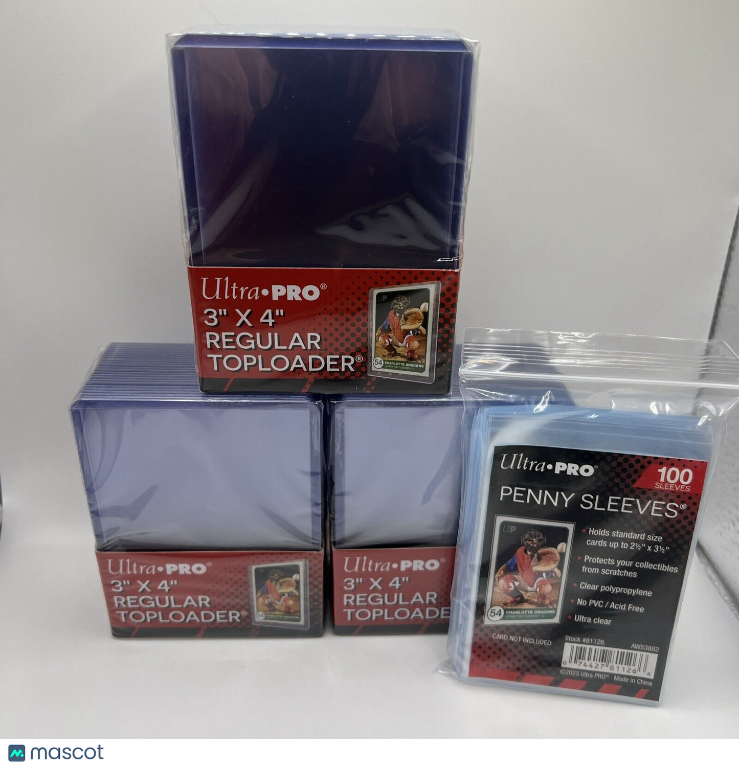 Ultra Pro 3X4 35pt Toploaders 3 Packs of 25 for Standard Cards and 100 sleeves