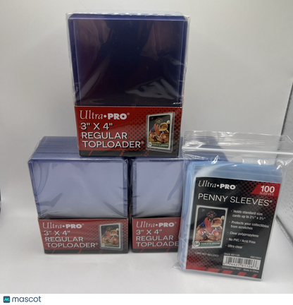 Ultra Pro 3X4 35pt Toploaders 3 Packs of 25 for Standard Cards and 100 sleeves