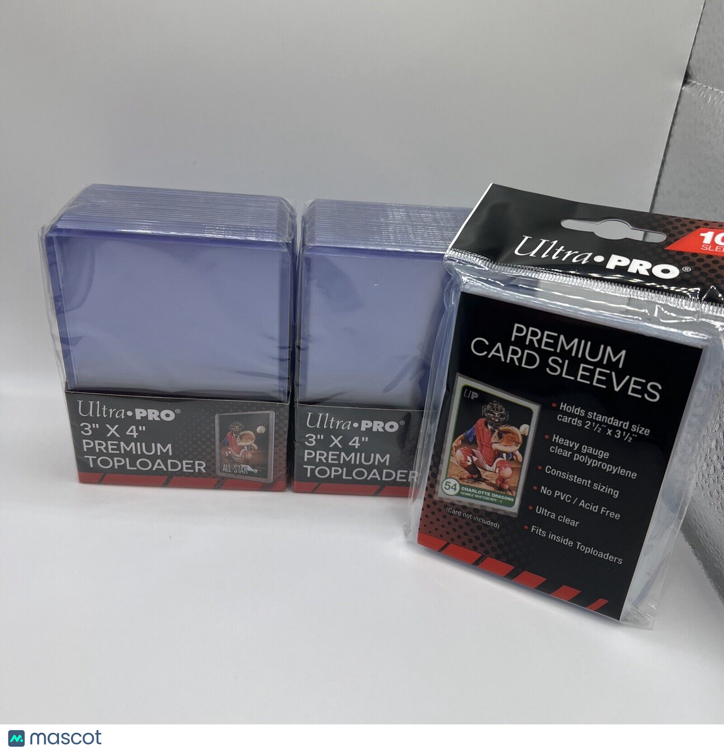 Ultra Pro 3X4 PREMIUM Toploaders 35pt 2 Packs of 25 and 100 PREMIUM soft sleeves