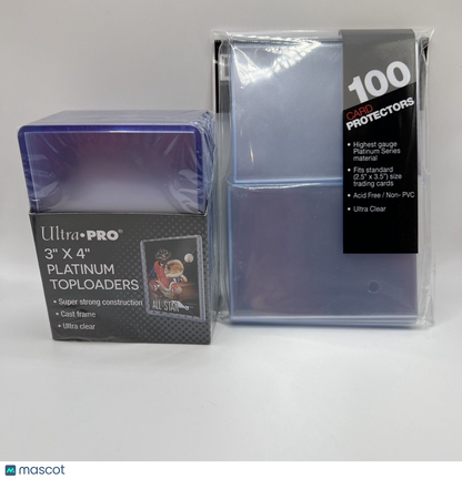 Ultra Pro 3X4 PLATINUM Toploaders 35pt 1 Pack of 25 AND 100 PLATINUM SLEEVES