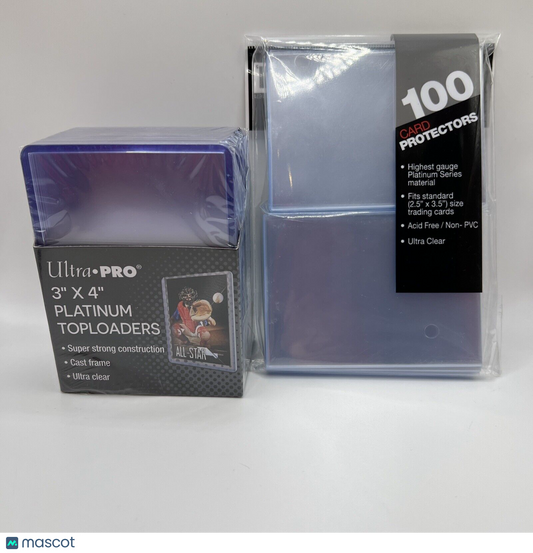 Ultra Pro 3X4 PLATINUM Toploaders 35pt 1 Pack of 25 AND 100 PLATINUM SLEEVES