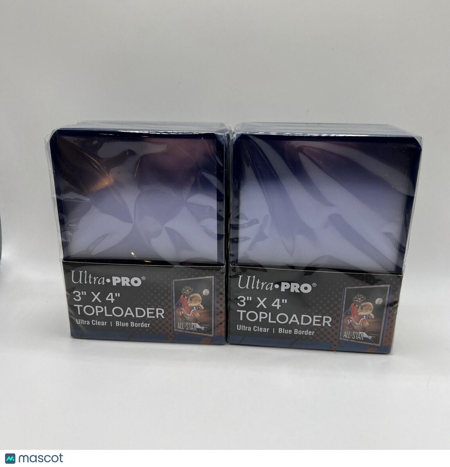 Ultra Pro 3X4 BLUE BORDER Toploaders 35pt 2 Packs of 25 for Standard Sized Cards