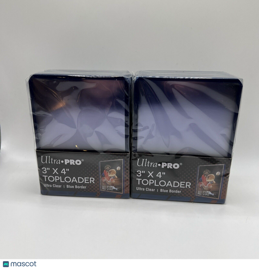 Ultra Pro 3X4 BLUE BORDER Toploaders 35pt 2 Packs of 25 for Standard Sized Cards