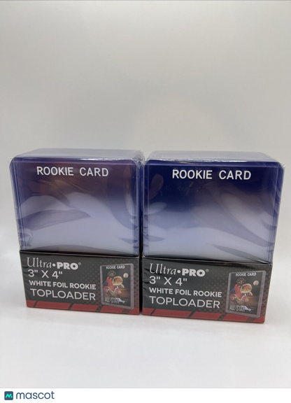 Ultra Pro 3X4 WHITE Rookie 35pt Toploaders 2 Packs of 25 for Standard Cards