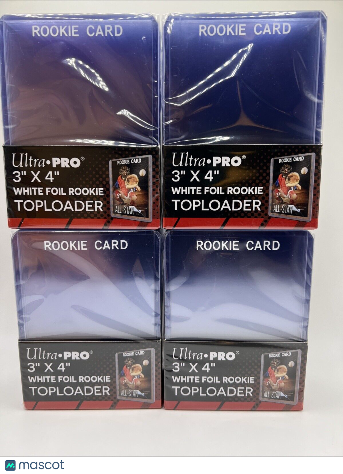 Ultra Pro 3X4 WHITE Rookie 35pt Toploaders 4 Packs of 25 for Standard Cards