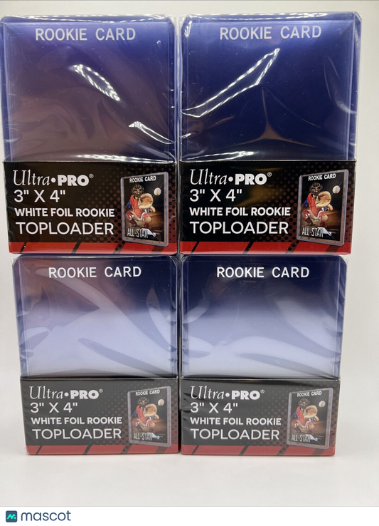 Ultra Pro 3X4 WHITE Rookie 35pt Toploaders 4 Packs of 25 for Standard Cards