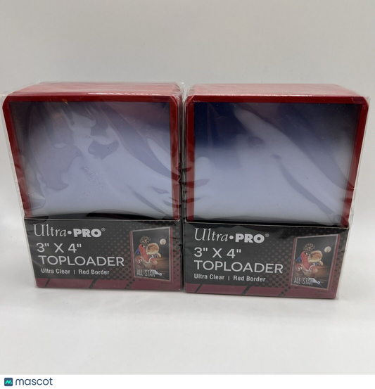 Ultra Pro 3X4 RED BORDER Toploaders 35pt 2 Packs of 25 for Standard Sized Cards