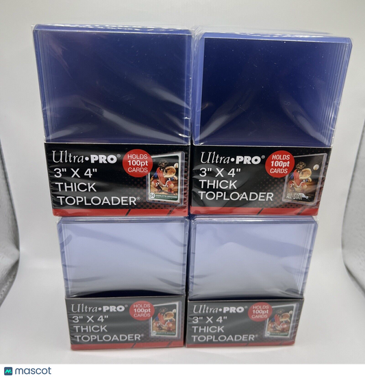 Ultra Pro 3X4 Thick Toploaders 4 Packs of 25 for up to 100pt Point Cards