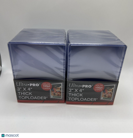 Ultra Pro 3X4 Thick Toploaders 2 Packs of 25 for up to 100pt Point Cards