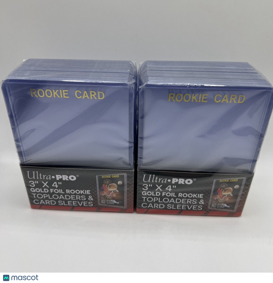 Ultra Pro 3X4 GOLD FOIL ROOKIE 35pt Toploaders & Card Sleeves 2 Packs of 25