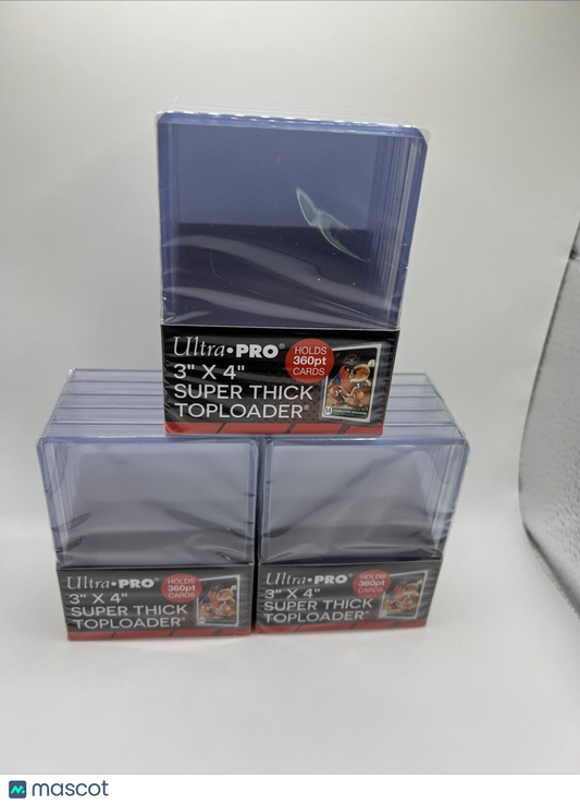 Ultra Pro 3X4 Super Thick Toploaders 3 Packs of 5 for up to 360pt Cards