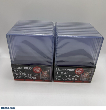 Ultra Pro 3X4 Super Thick Toploaders 2 Packs of 10 for up to 260pt Cards