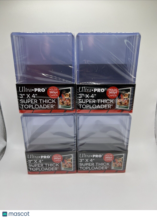 Ultra Pro 3X4 Super Thick Toploaders 4 Packs of 5 for up to 360pt Cards