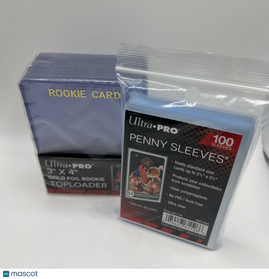 Ultra Pro 3X4 GOLD ROOKIE 35pt Toploaders 1 Pack of 25 AND 100 SLEEVES