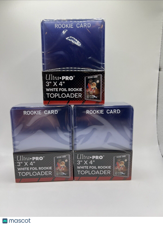 Ultra Pro 3X4 WHITE Rookie 35pt Toploaders 3 Packs of 25 for Standard Cards