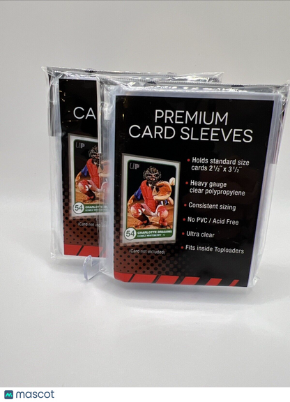 Ultra Pro PREMIUM Soft Card Penny Sleeves 2 Packs of 100 for Standard Cards