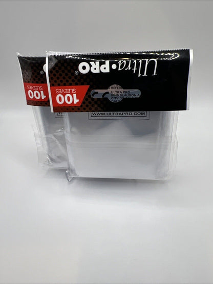 Ultra Pro PREMIUM Soft Card Penny Sleeves 2 Packs of 100 for Standard Cards