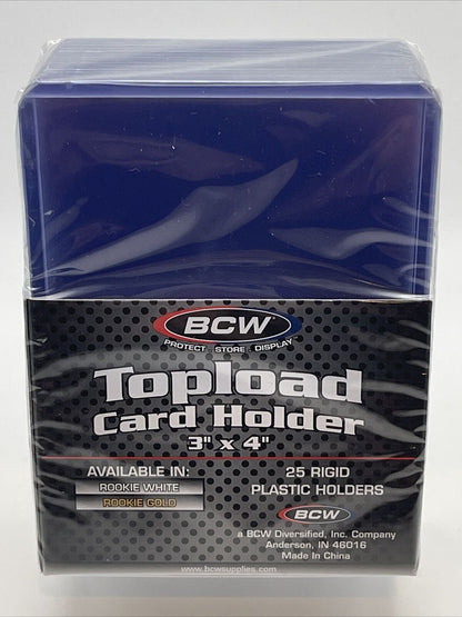 BCW 3X4 GOLD ROOKIE Standard Toploaders 35pt 4 Packs of 25, 100 total