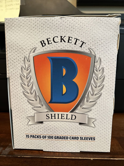 Beckett Shield Resealable Graded Card Sleeves 15 Packs of 100 - 1500 Total