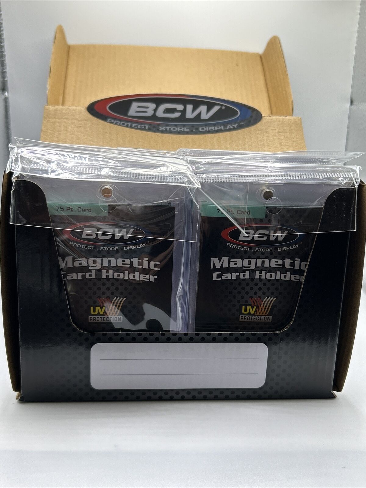 BCW Magnetic Card Holder 75pt Point with UV Protection, Box of 18 holders