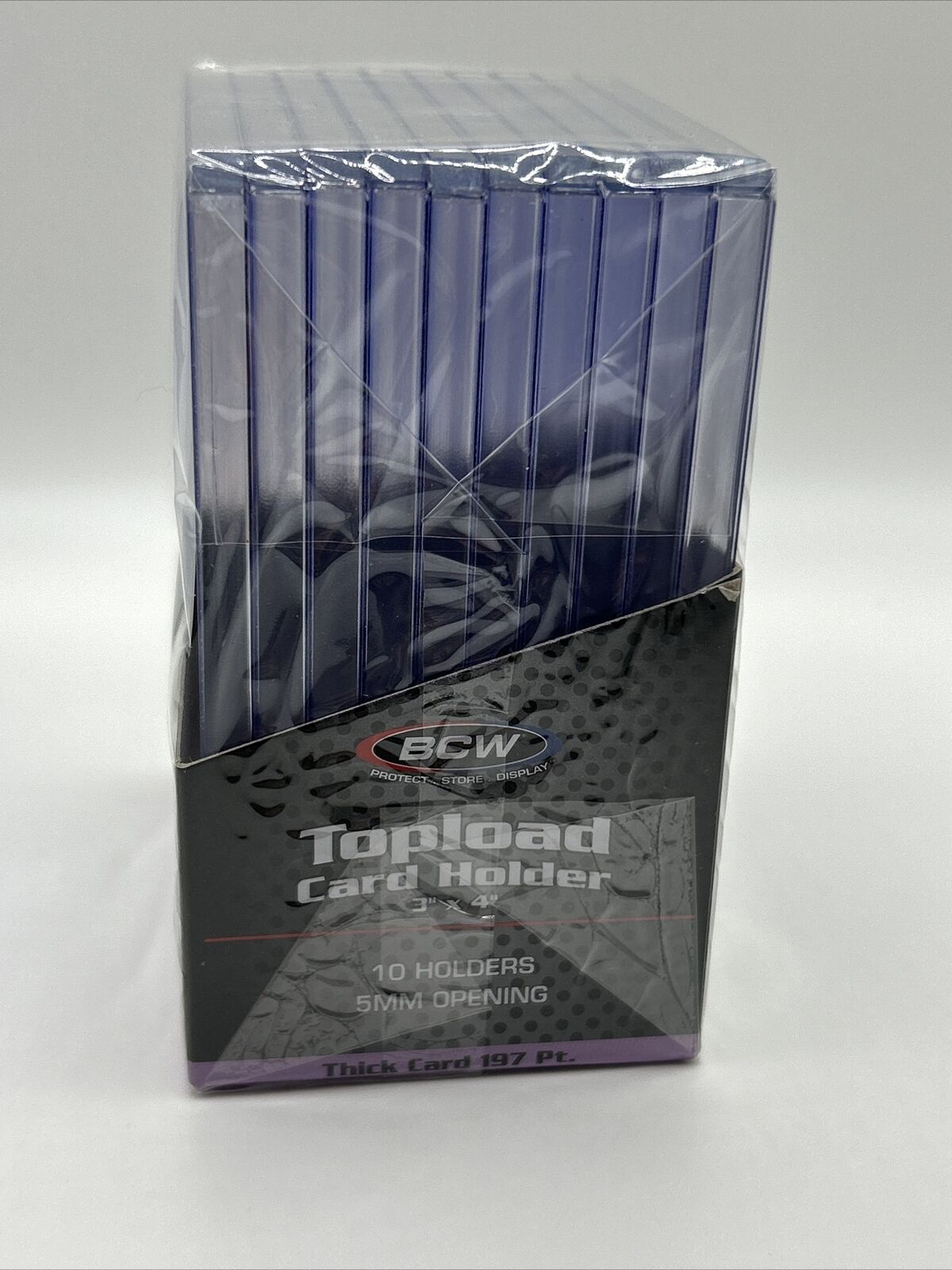 BCW 3X4 Thick Card Toploaders 50 Packs of 10 for up to 197pt Cards, 500 Total