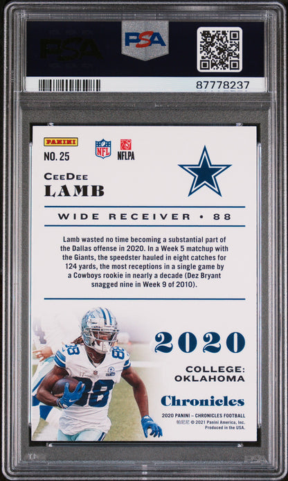 2020 Panini Chronicles Football Ceedee Lamb #25 PSA 9 87778237