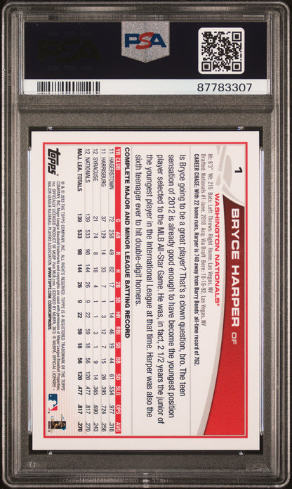 2013 Topps Baseball Bryce Harper #1 PSA 10 87783307