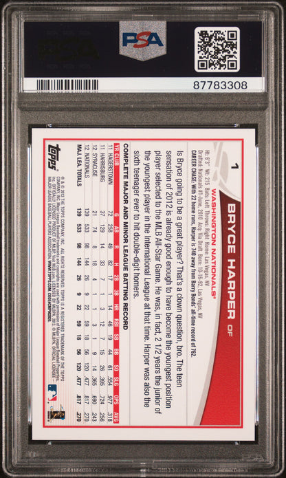 2013 Topps Baseball Bryce Harper #1 PSA 10 87783308