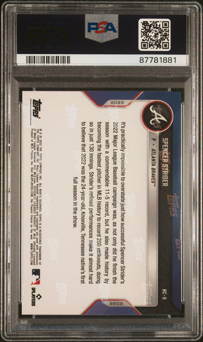 2022 Topps Now Rookie Cup All-Star Rookie Spencer Strider #RC-9 PSA 10 87781881