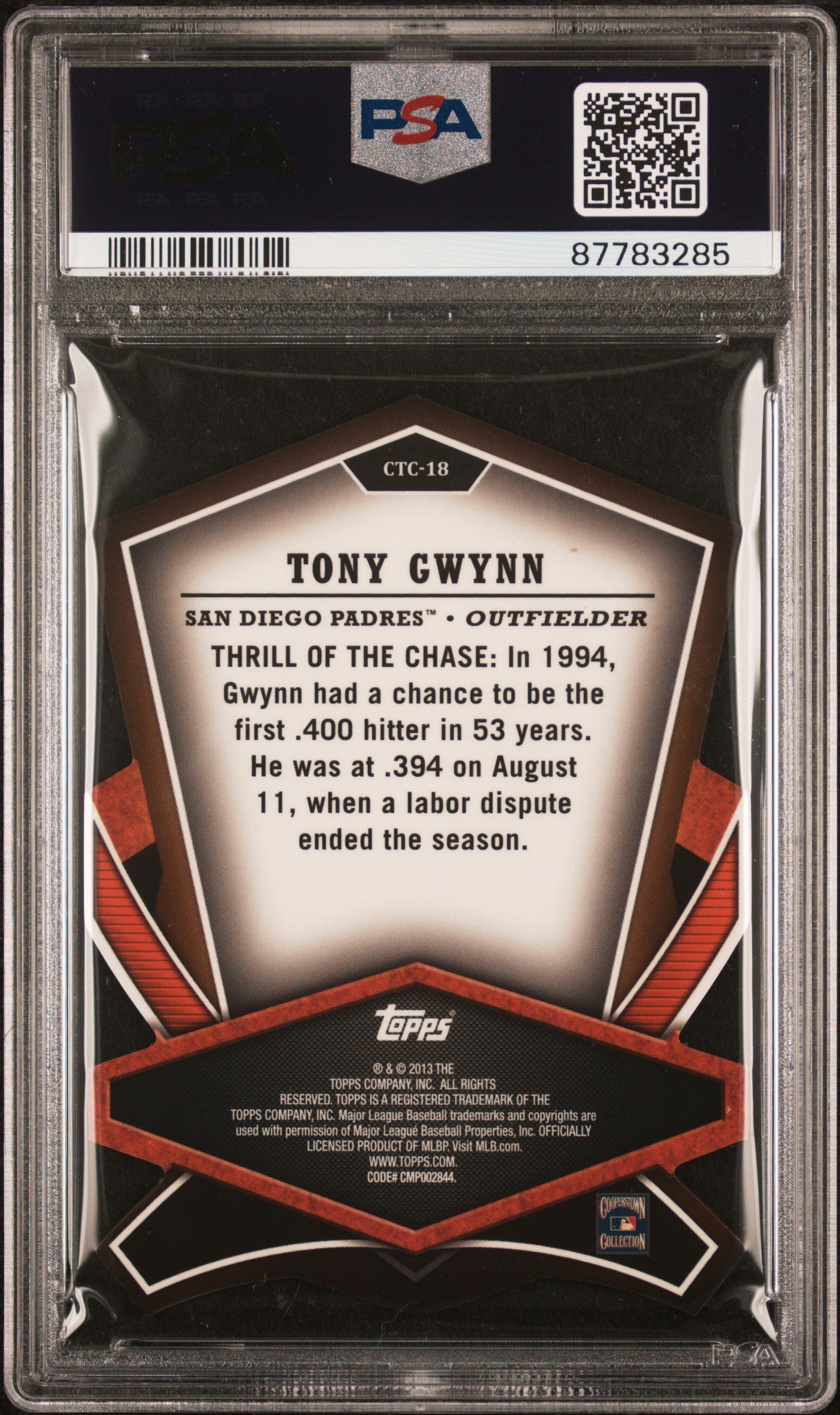 2013 Topps Cut To The Chase Baseball Tony Gwynn #CTC-18 PSA 10 87783285