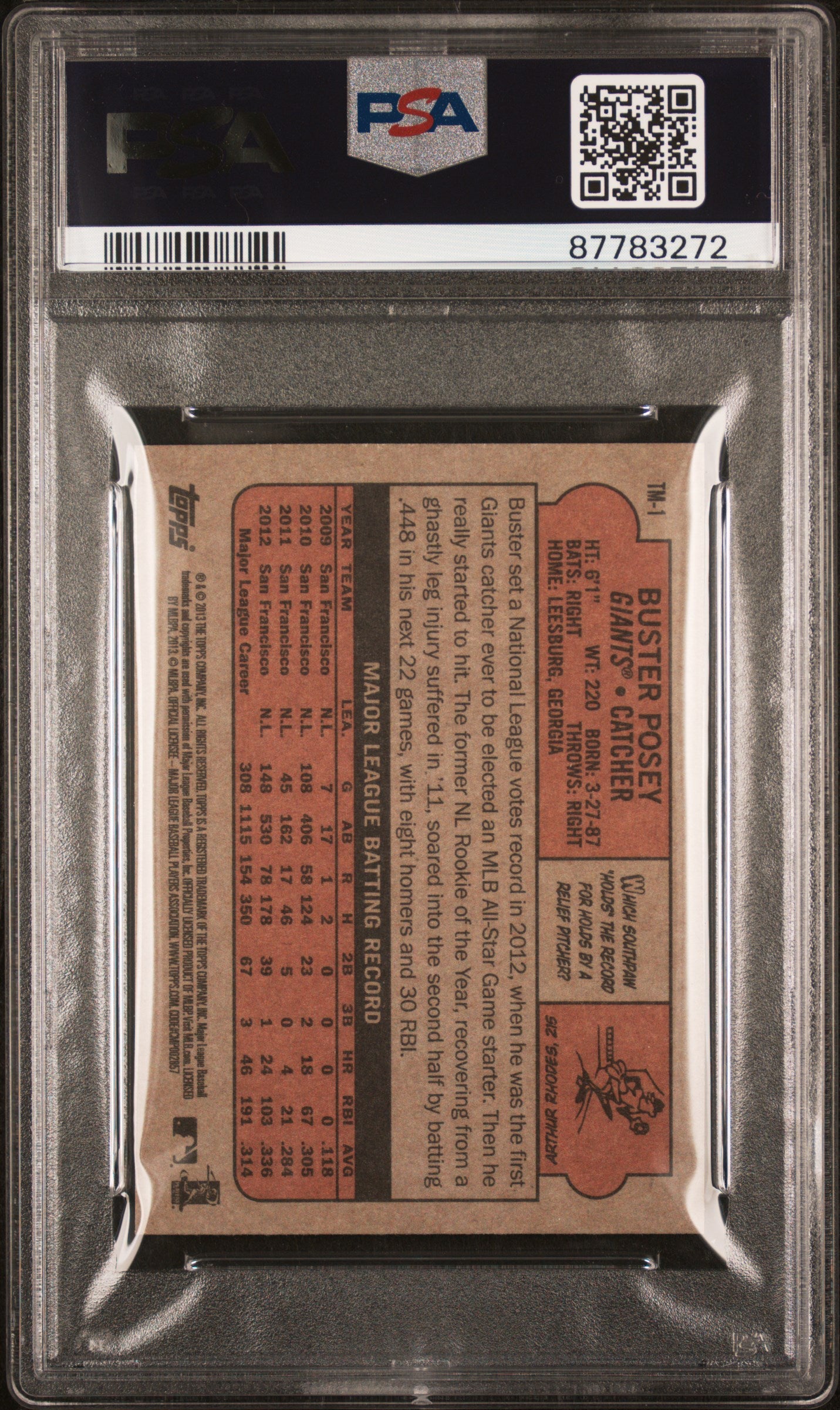 2013 Topps 1972 Topps Minis Baseball Buster Posey #TM-1 PSA 10 87783272