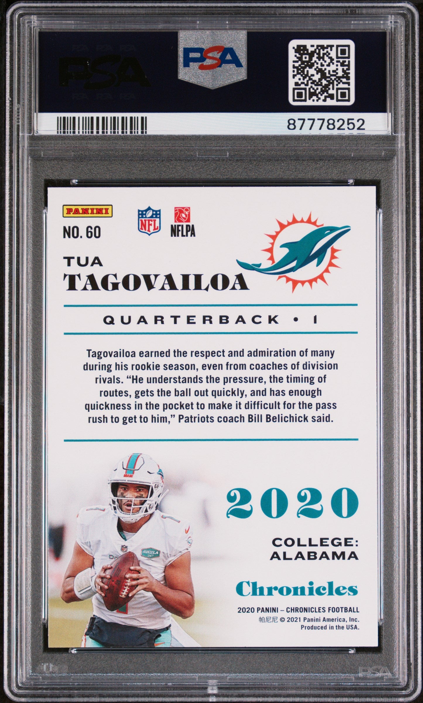 2020 Panini Chronicles Football Tua Tagovailoa #60 PSA 9 87778252