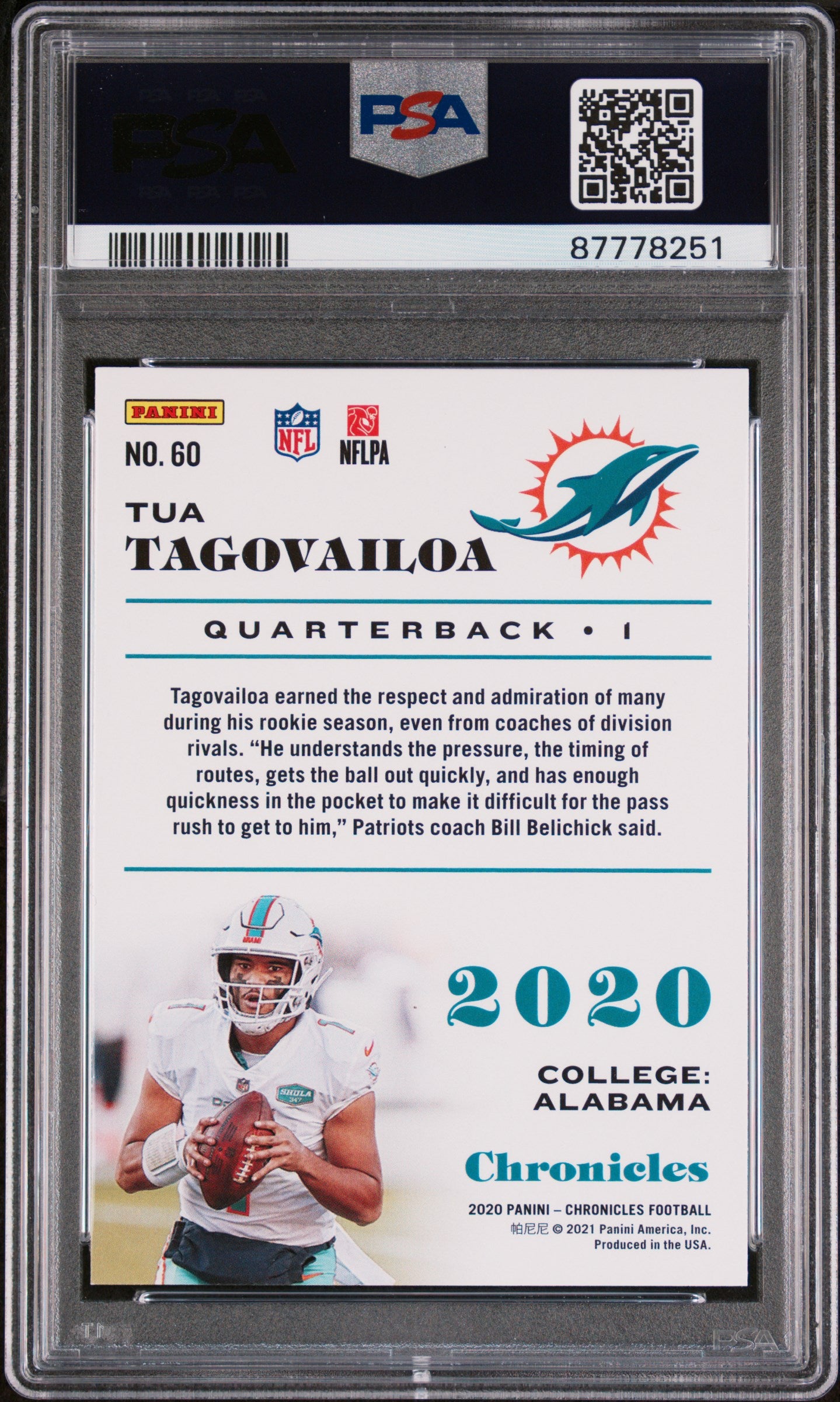 2020 Panini Chronicles Football Tua Tagovailoa #60 PSA 9 87778251