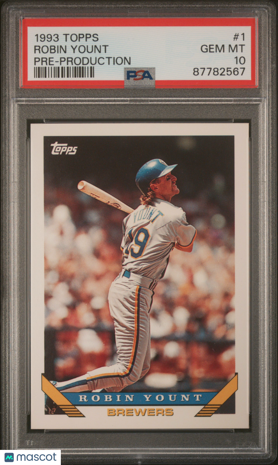 1993 Topps Pre-Production Baseball Robin Yount #1 PSA 10 87782567