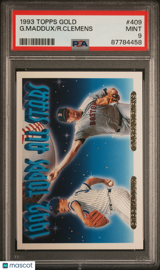 1993 Topps Gold Baseball Clemens/Maddux #409 PSA 9 87784458