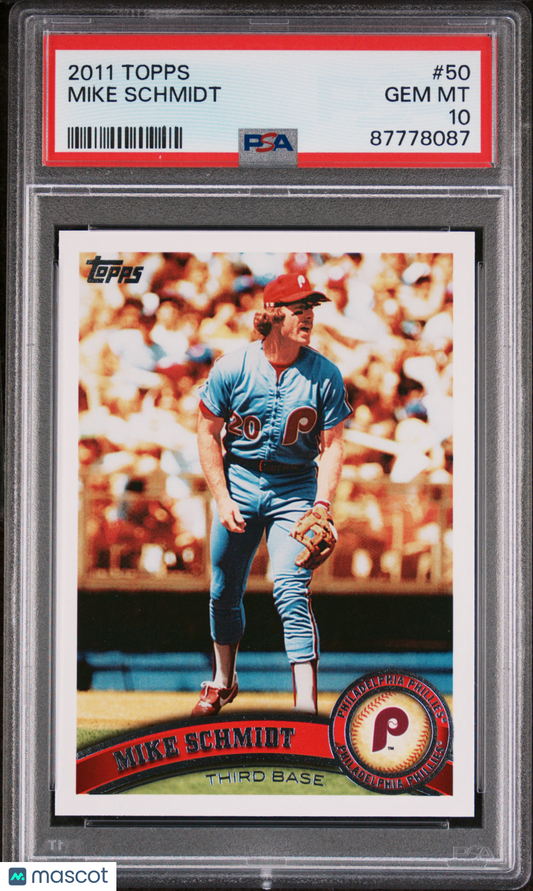 2011 Topps SP Mike Schmidt #50 PSA 10 87778087 POP 4