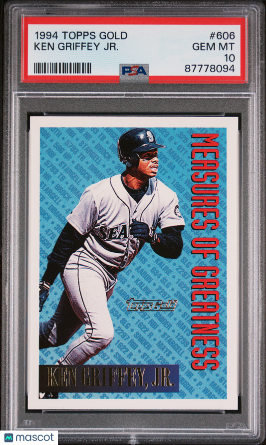 1994 Topps Gold Baseball Ken Griffey JR. #606 PSA 10 87778094