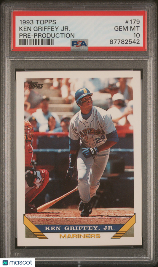 1993 Topps Pre-Production Baseball Ken Griffey JR. #179 PSA 10 87782542