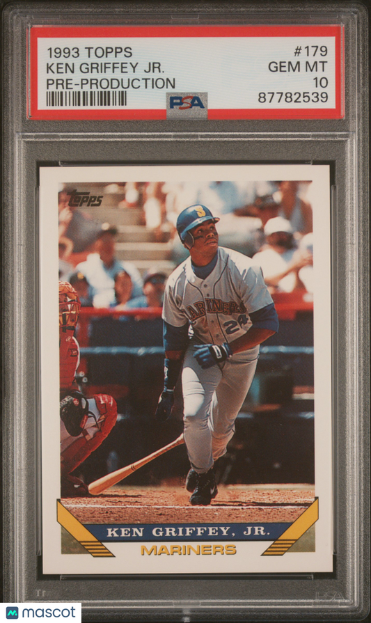 1993 Topps Pre-Production Baseball Ken Griffey JR. #179 PSA 10 87782539