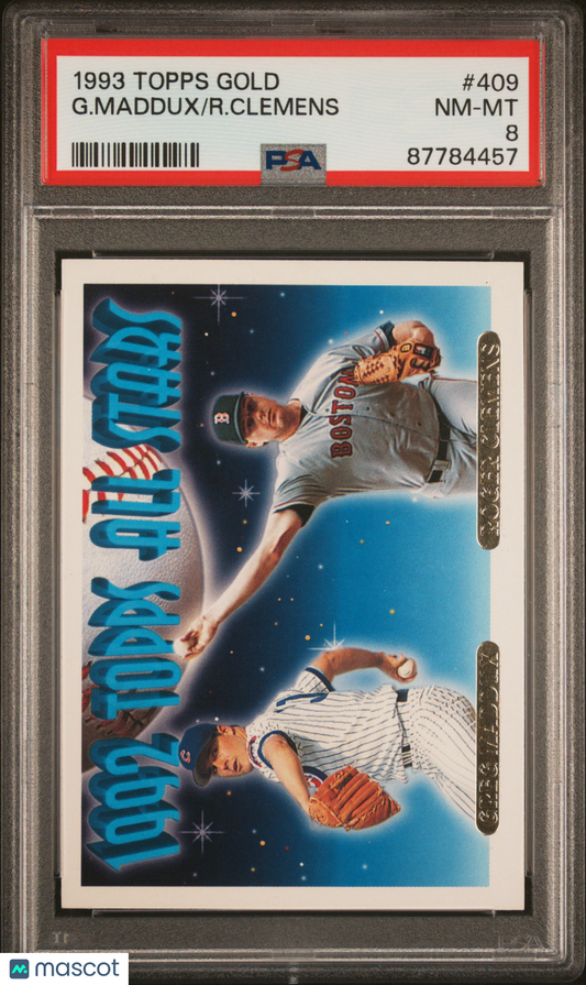 1993 Topps Gold Baseball Clemens/Maddux #409 PSA 8 87784457