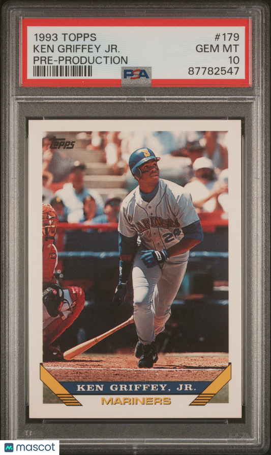 1993 Topps Pre-Production Baseball Ken Griffey JR. #179 PSA 10 87782547