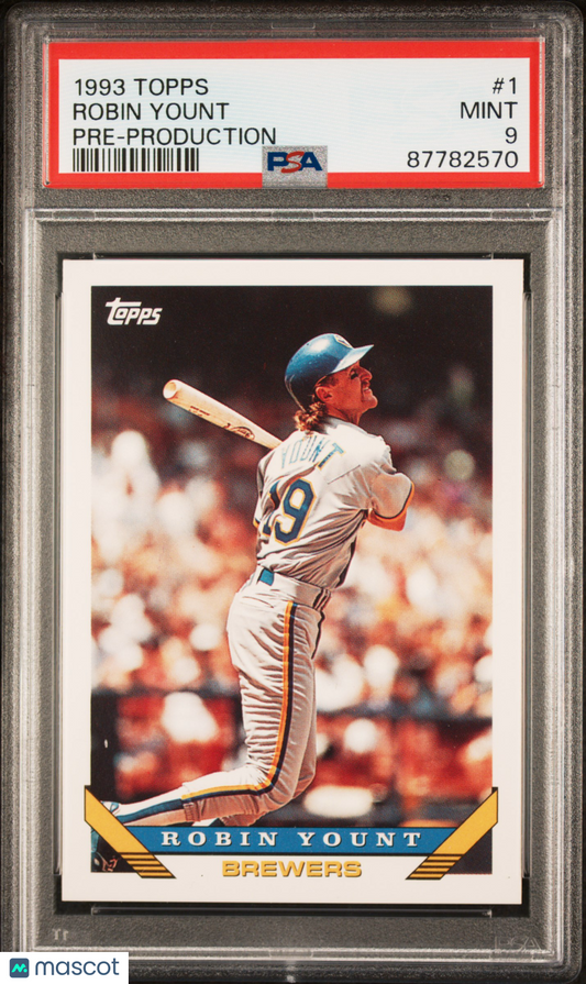 1993 Topps Pre-Production Baseball Robin Yount #1 PSA 9 87782570