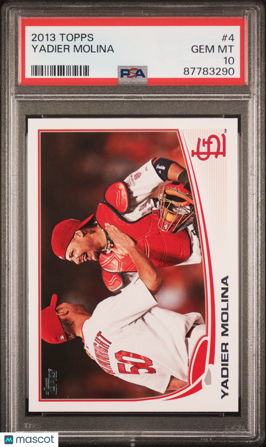 2013 Topps Baseball Yadier Molina #4 PSA 10 87783290